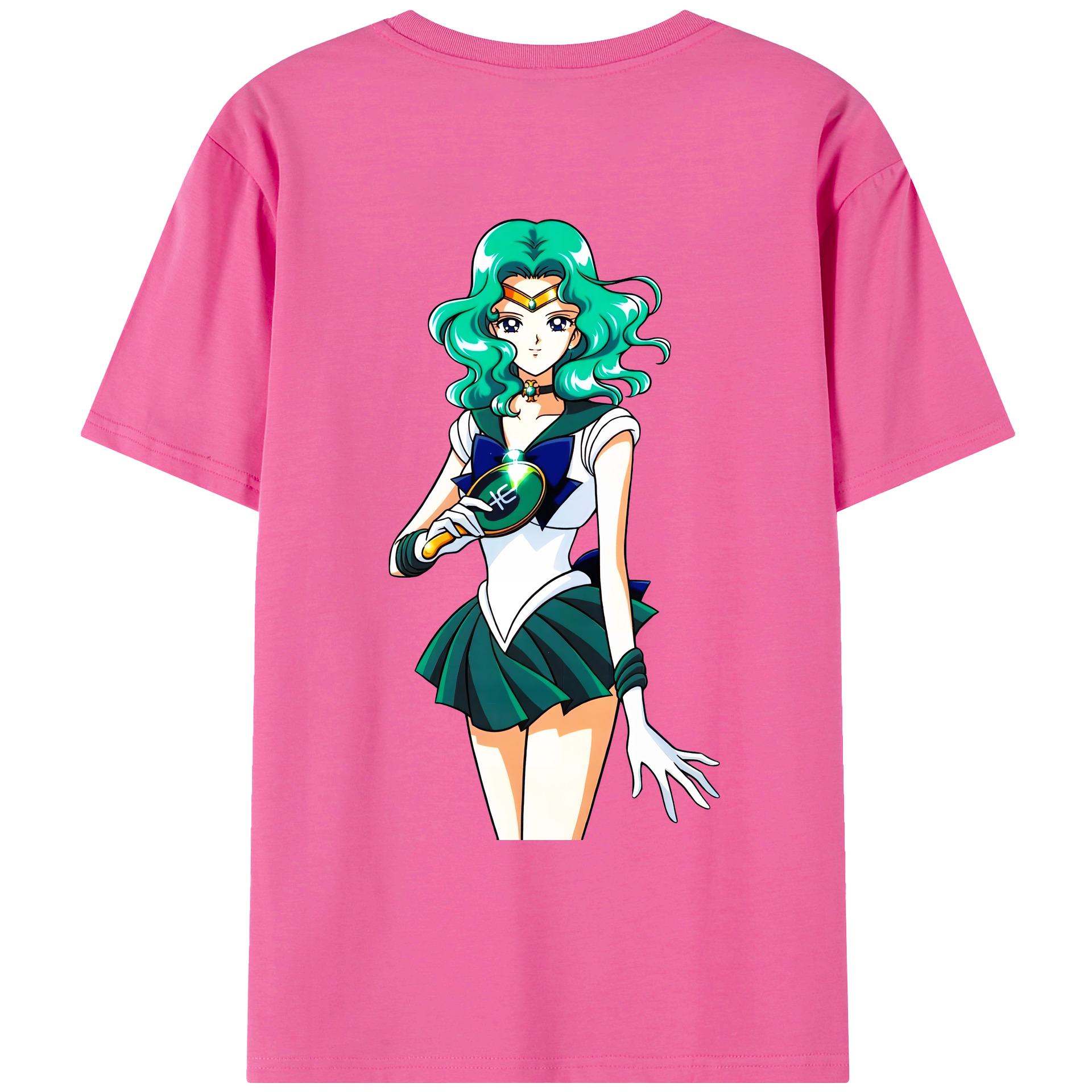 （画像用） 美少女戦士セーラームーン 海王 みちる（かいおう みちる） Sailor Moon Kaiou Michiru レディース半袖Tシャツ(バックプリント)